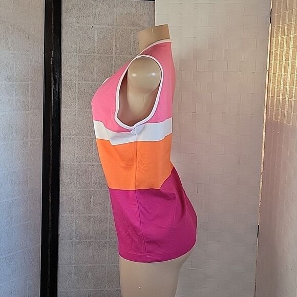 BRAND NEW KIM ROGER  MULTI-COLOR SLEEVELESS WOMEN'S GOLF SHIRT - Picture 7 of 12